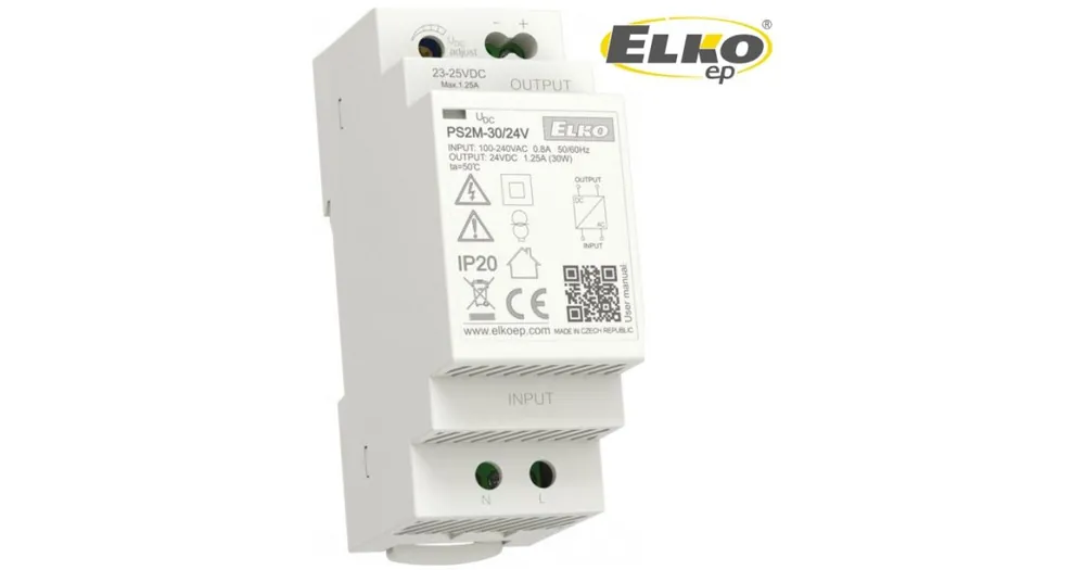 Sezónní Sleva Napájecí zdroj PS2M-30/24V spínaný stabilizovaný ELKO