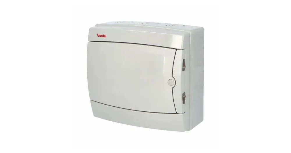 Venkovní rozvaděč na zeď FAMATEL Acqua 3908-TB IP65 8 modulů plné dveře 3908 Rychlé Dodání