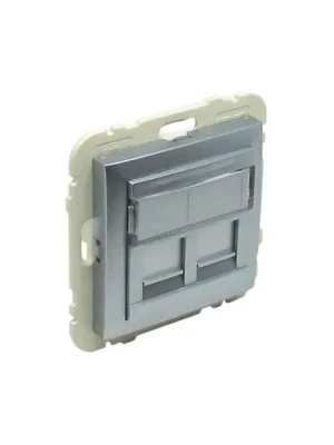 Kryt dvojité datové zásuvky (pro RJ45 konektory) 90442 SAL - hliník Finální Výprodej
