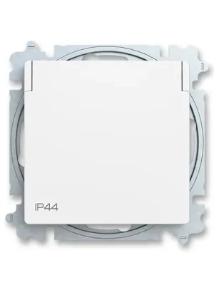 ABB Zoni 6619T-A06995 240 Zásuvka jednonásobná, clonky, víčko, IP44, matná bílá Přímo Od Výrobce