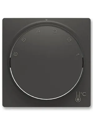 ABB Zoni 3292T-A00300 237 Kryt termostatu prostorového s otočným ovládáním, upevňovací matice, matná černá Jen Po Omezenou Doba