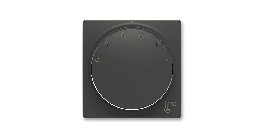 ABB Zoni 3292T-A00300 237 Kryt termostatu prostorového s otočným ovládáním, upevňovací matice, matná černá Jen Po Omezenou Doba