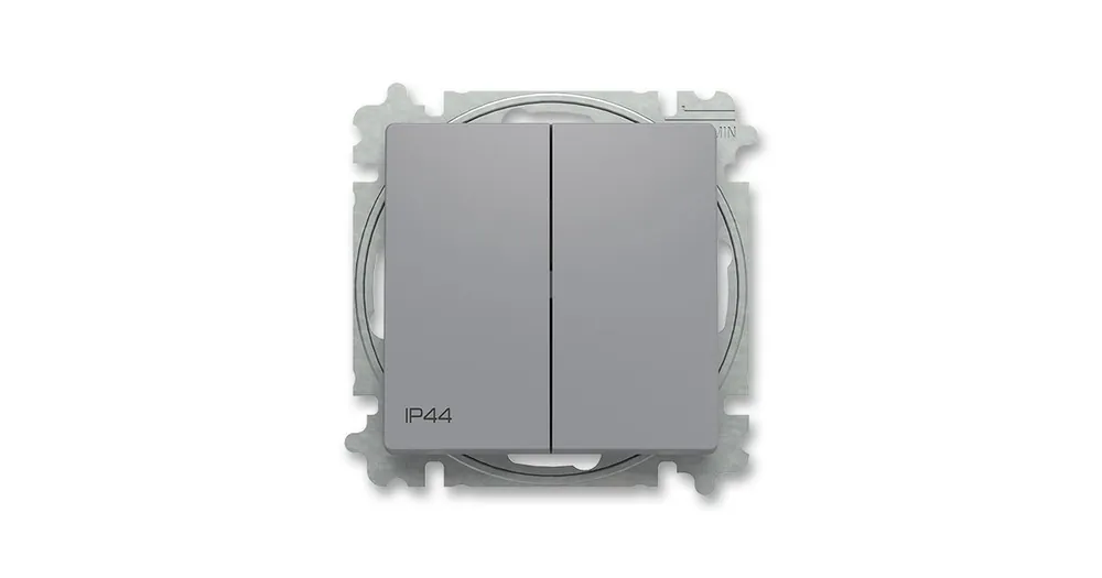 ABB Zoni 3559T-A52940 241 Přepínač střídavý dvojitý ř.6+6 s krytem IP44, šedá Hit Sezóny