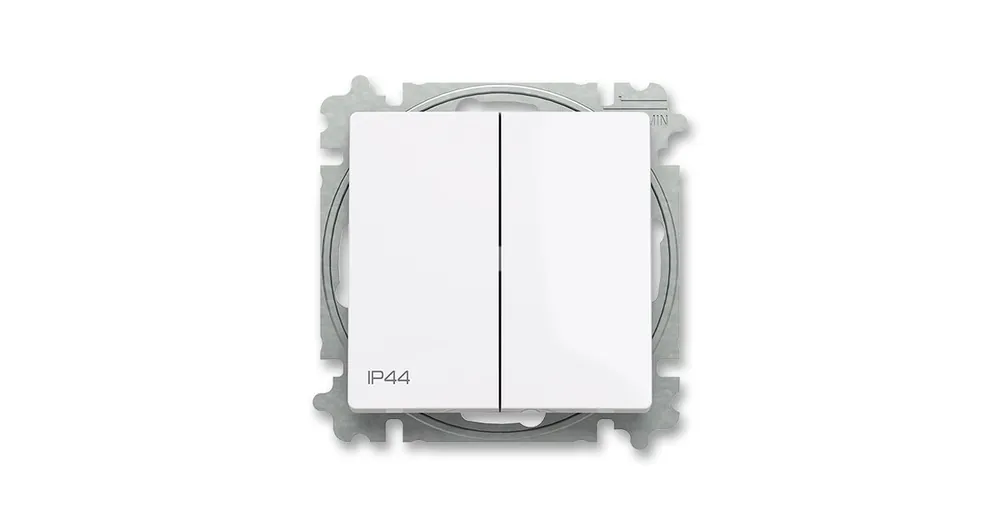 ABB Zoni 3559T-A52940 500 Přepínač střídavý dvojitý ř.6+6 s krytem IP44, bílá Přímo Od Výrobce