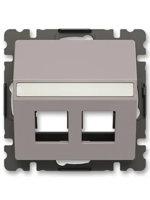 ABB Zoni 5014T-A00418 244 Kryt zásuvky komunikační přímé (2x), upevňovací třmen, greige Sezónní Sleva