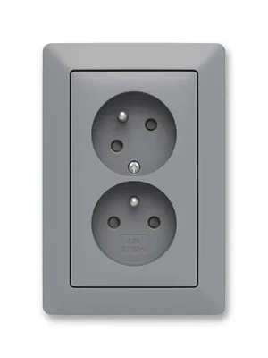 ABB Zoni 5513T-C02357 141 Zásuvka dvojnásobná, clonky, natočená dutina, IP40, šedá/bílá Kup Teď