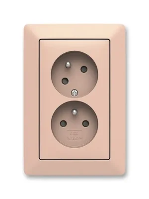 ABB Zoni 5513T-C02357 142 Zásuvka dvojnásobná, clonky, natočená dutina, IP40, pudrová/bílá Kup Teď