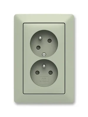 ABB Zoni 5513T-C02357 143 Zásuvka dvojnásobná, clonky, natočená dutina, IP40, olivová/bílá Tovární Cena