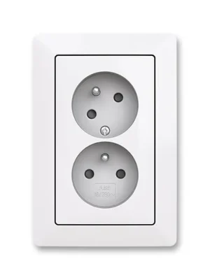 ABB Zoni 5513T-C02357 500 Zásuvka dvojnásobná, clonky, natočená dutina IP40 bílá Expresní Doručení
