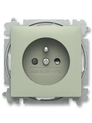 ABB Zoni 6619T-A06657 243 Zásuvka jednonásobná, clonky, IP40, olivová Omezená Nabídka