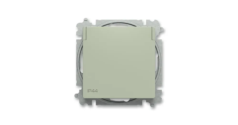 ABB Zoni 6619T-A06995 243 Zásuvka jednonásobná, clonky, víčko, IP44, olivová Expresní Doručení