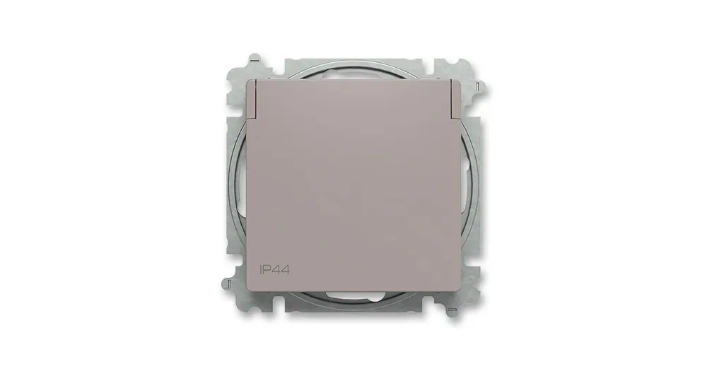 ABB Zoni 6619T-A06995 244 Zásuvka jednonásobná, clonky, víčko, IP44, greige Expresní Doručení