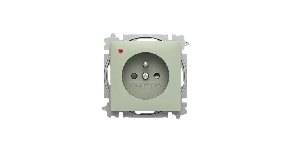 ABB Zoni 6699T-A06657 243 Zásuvka jednonásobná, clonky, ochrana před přepětím, olivová Hit Sezóny